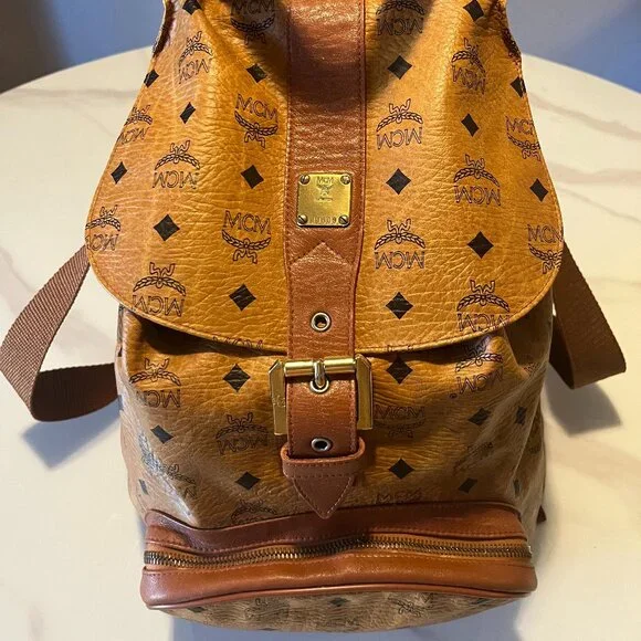 MCM Vintage Cognac Visetos Backpack + COA - Picture 2 of 16